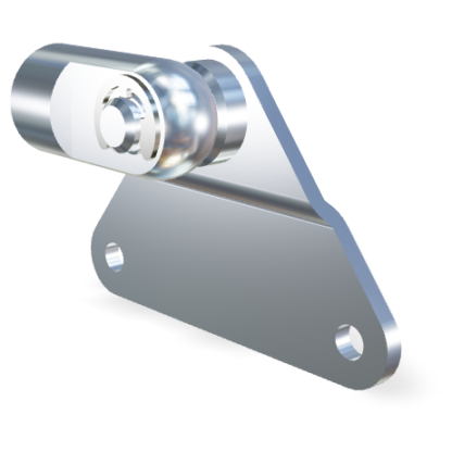 M10 Occhio (27mm) snodato con piastrina di fissaggio (max. 1200N)