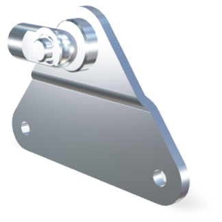 M5 Occhio (16mm) Inox 304 V2A snodato con piastrina di fissaggio