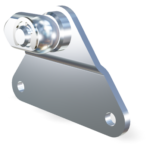 M5 Occhio (16mm) snodato con piastrina di fissaggio