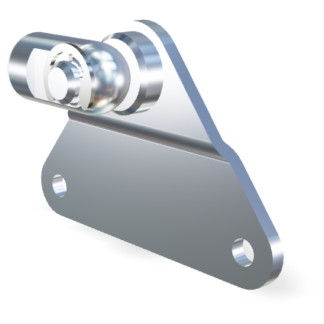M8 Occhio (19mm) Inox 304 V2A snodato con piastrina di fissaggio