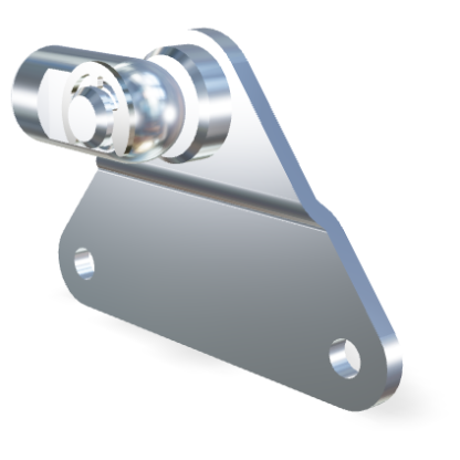 M8 Occhio (19mm) Inox 304 V2A snodato con piastrina di fissaggio
