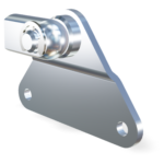 M8 Occhio (19mm) snodato con piastrina di fissaggio