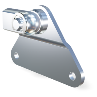 M8 Occhio (19mm) snodato con piastrina di fissaggio